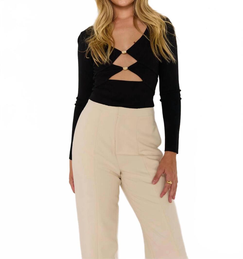NEW MINKPINK saylor knit top in black
